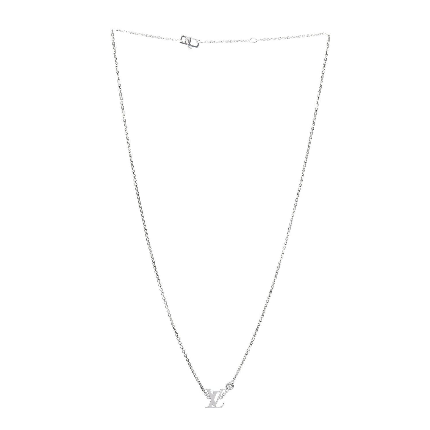 18K White Gold Diamond Idylle Blossom LV Pendant Necklace