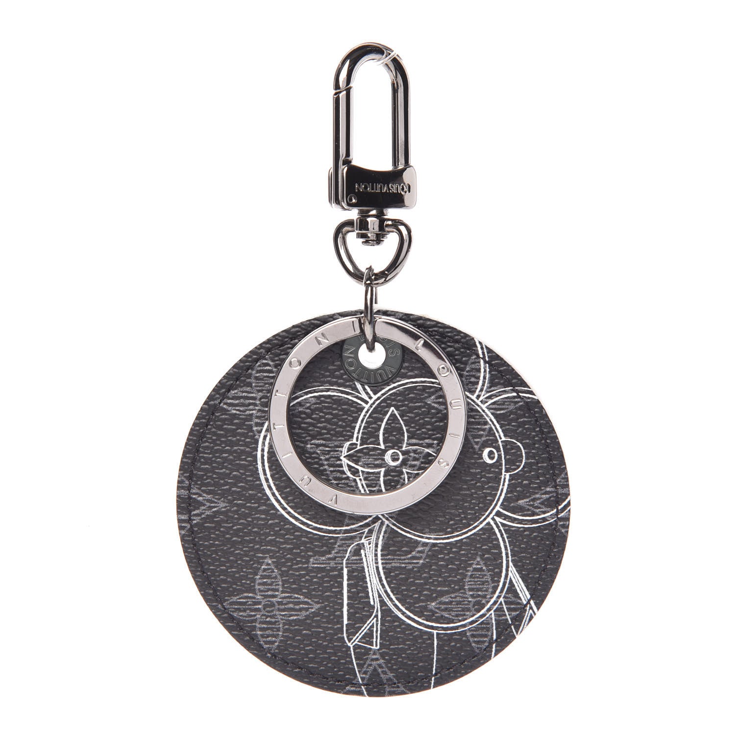 Louis Vuitton Monogram Eclipse Illustre Vivienne Bag Charm Key Holder Black 1 of 5