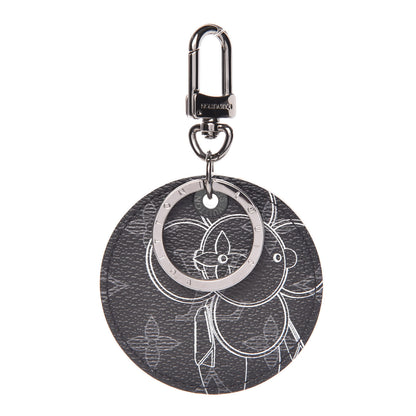 Louis Vuitton Monogram Eclipse Illustre Vivienne Bag Charm Key Holder Black 1 of 5