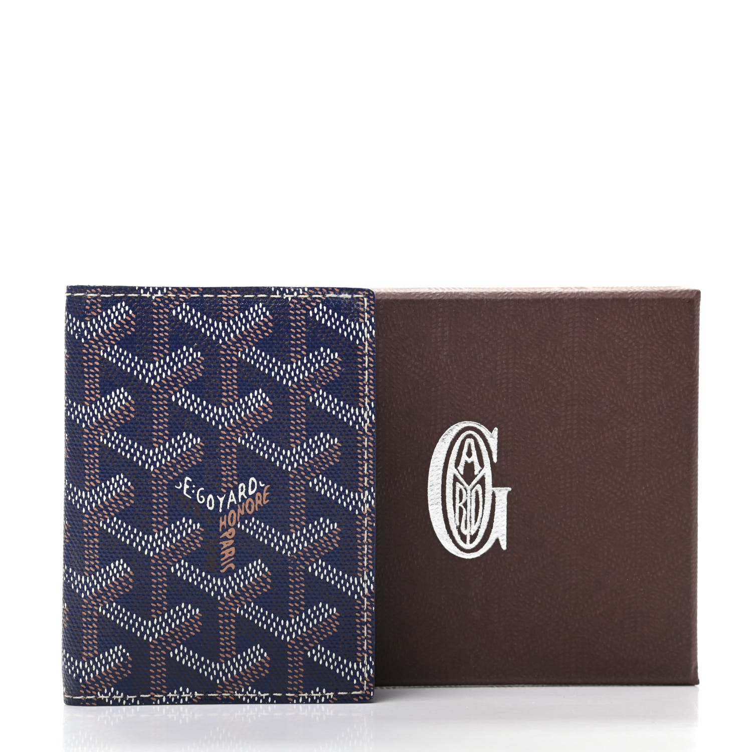 Goyard Goyardine Saint Marc Folding Card Case Navy 7 of 7
