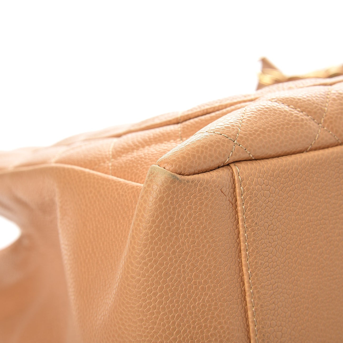 Caviar Quilted Grand Shopping Tote GST Beige