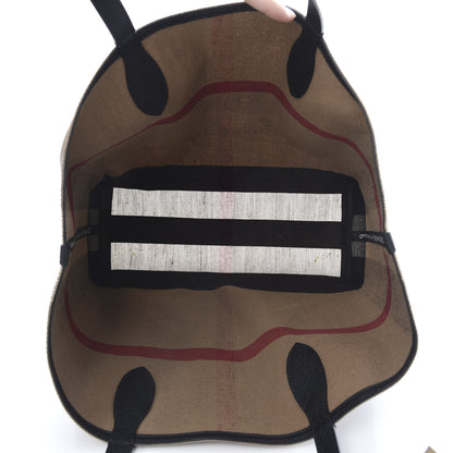 Burberry Coated Canvas Mega Check Medium Doodle Tote Black 6 of 11