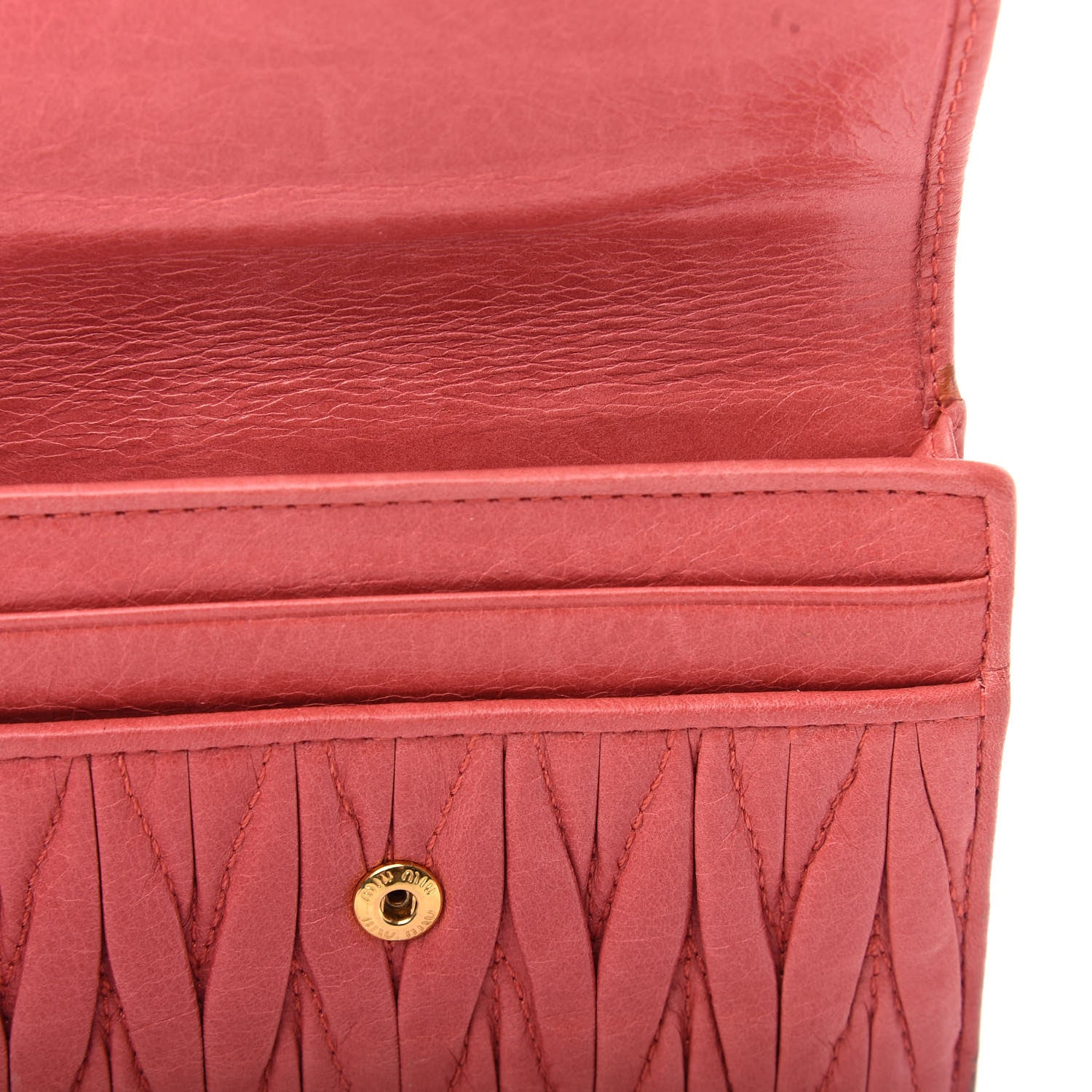 Miu Miu Nappa Matelasse Lux Flap Wallet Rosa 6 of 9