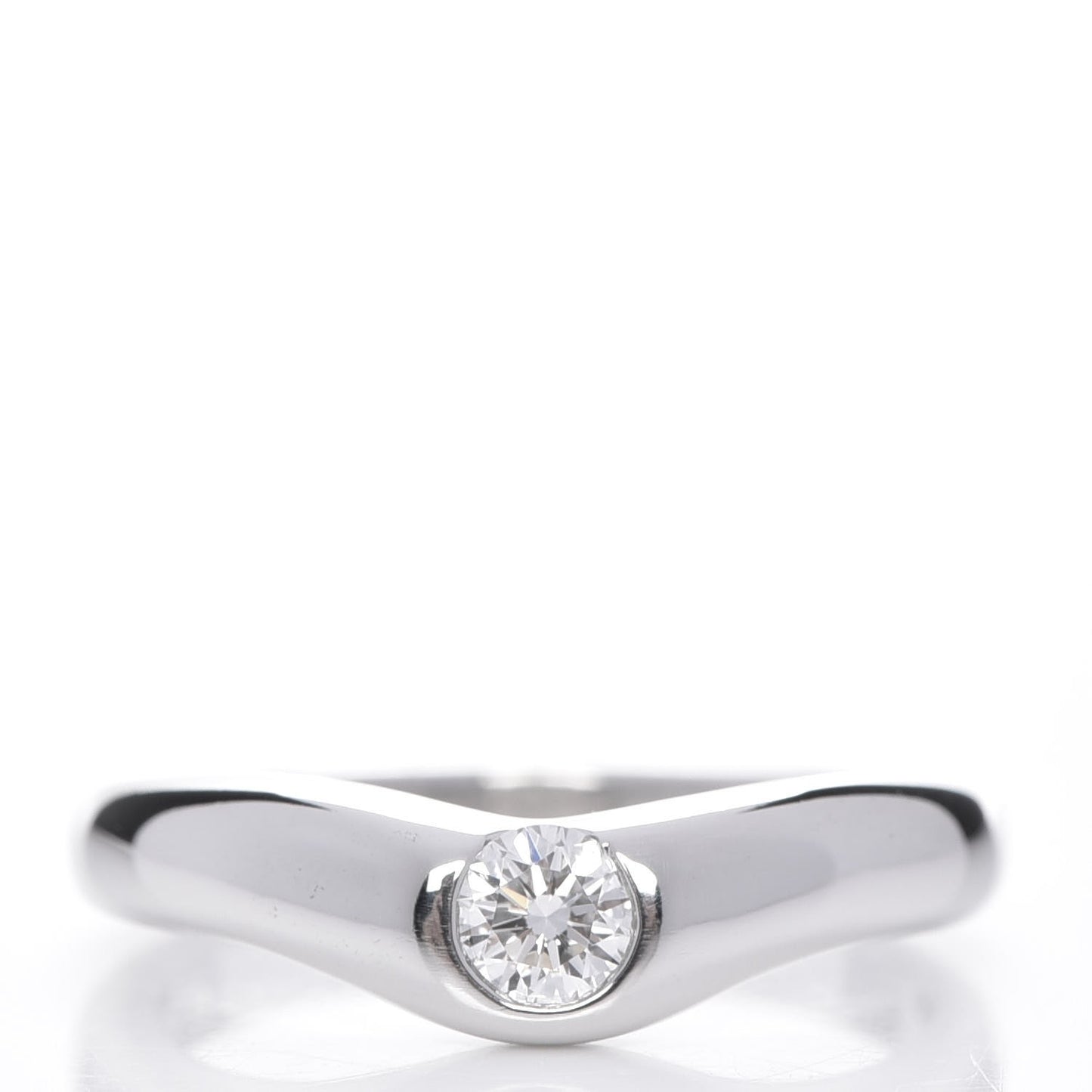 Platinum Diamond Elsa Peretti Curved Band Ring 5.5