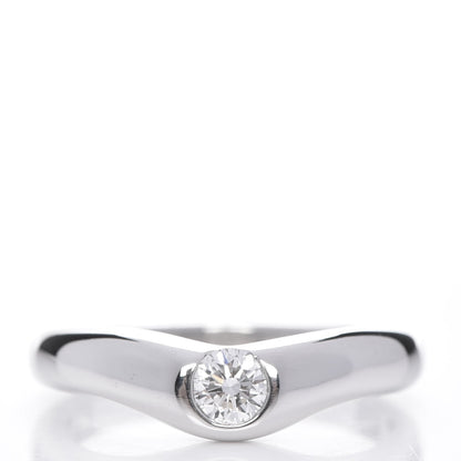 Tiffany Platinum Diamond Elsa Peretti Curved Band Ring 5.5 1 of 7