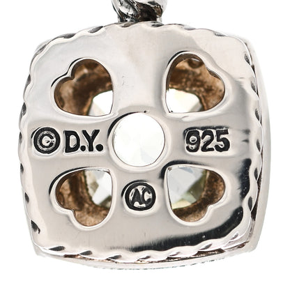 David Yurman Sterling Silver Diamond Prasiolite 7mm Petite Albion Pendant 4 of 4