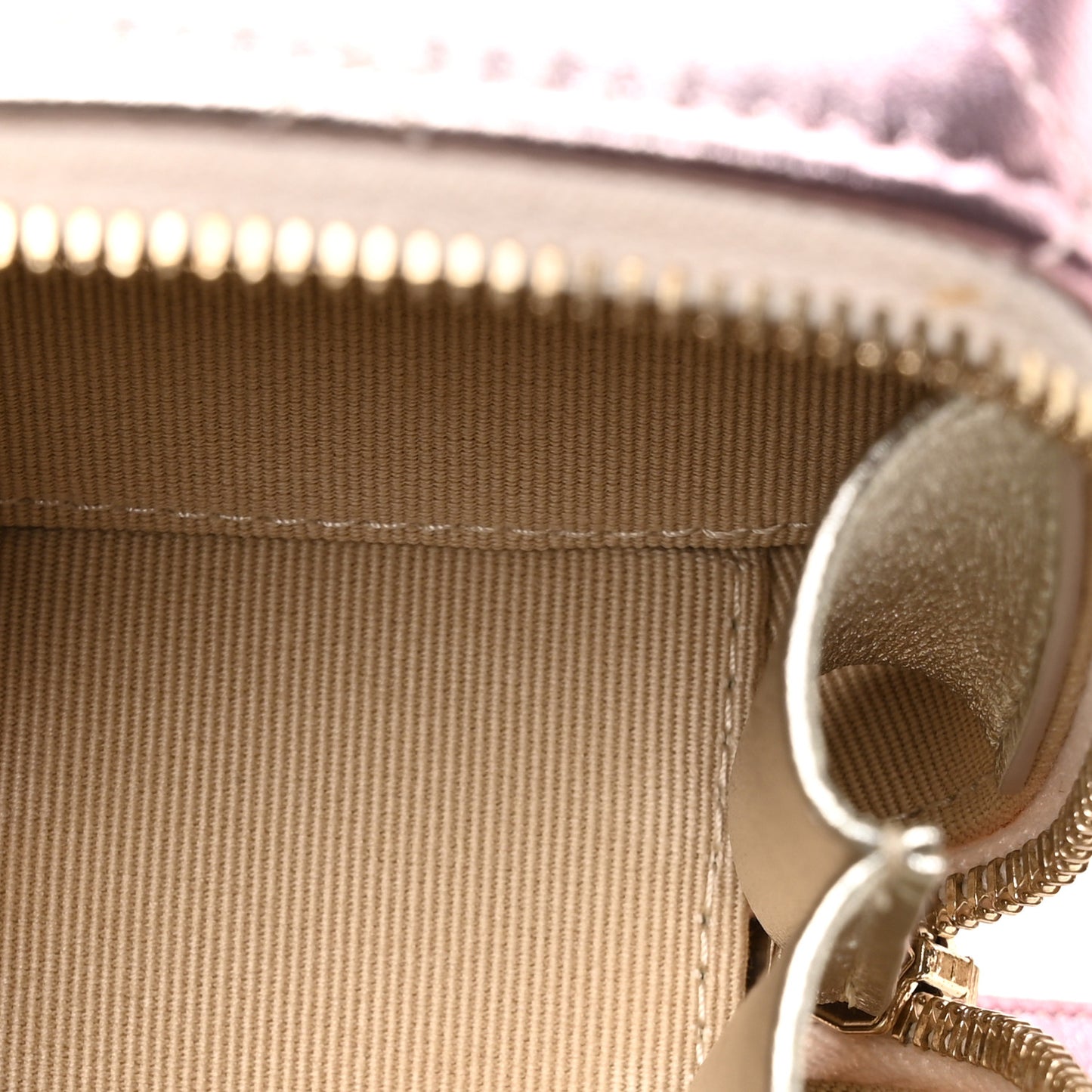 Gradient Metallic Lambskin Quilted Like A Wallet Clutch With Chain Gold Pink