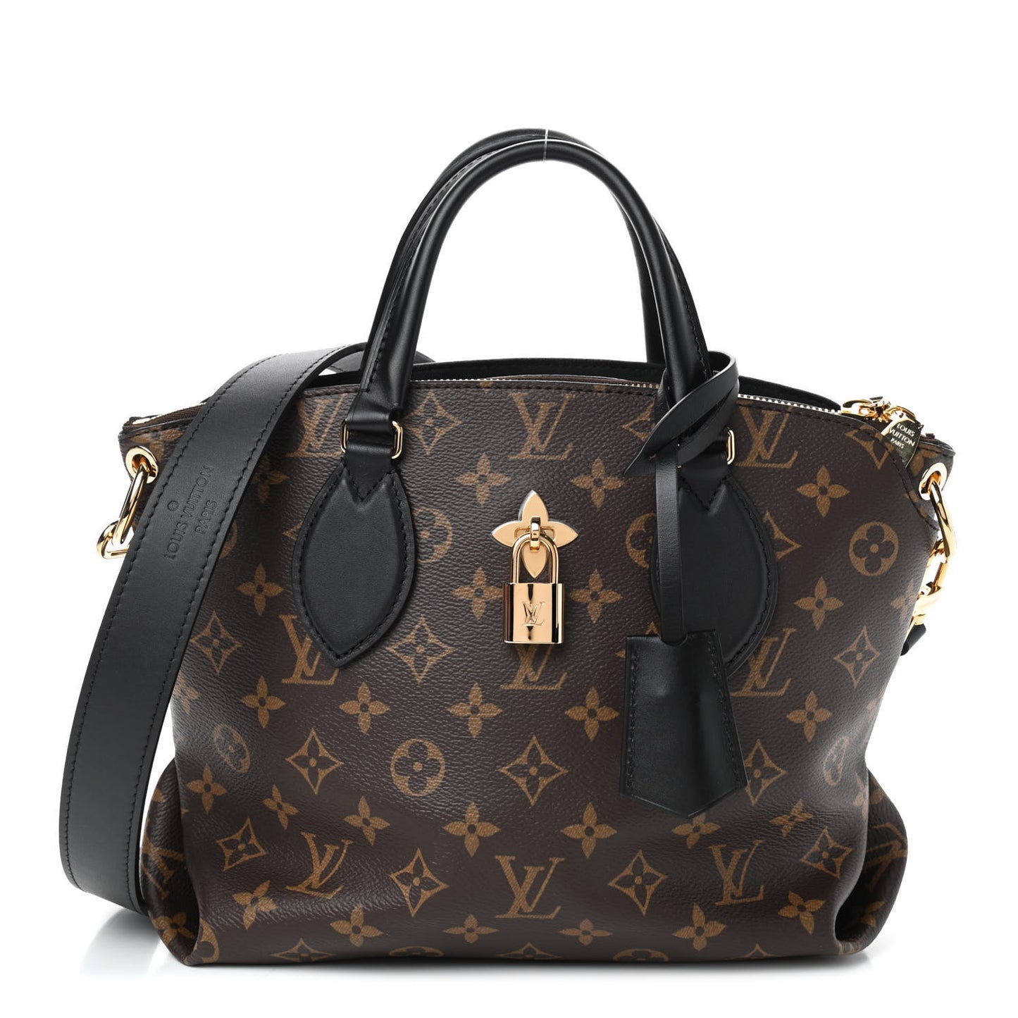 Monogram Flower Zipped Tote PM Black