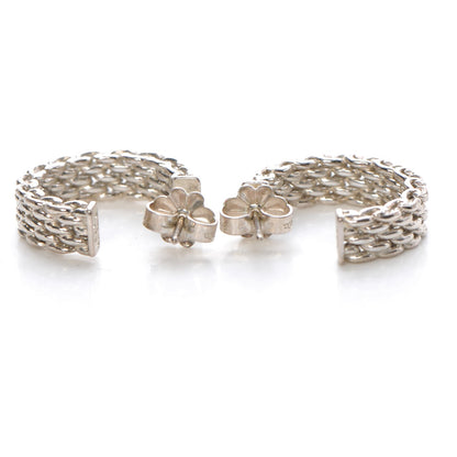 Tiffany Sterling Silver Wide Somerset Hoop Earrings 5 of 6