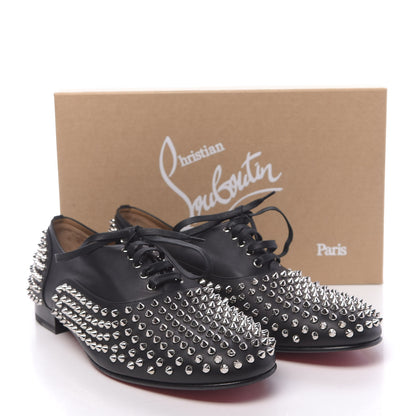 Christian Louboutin Calfskin Spike Mens Freddy Flat 46.5 Black 10 of 10