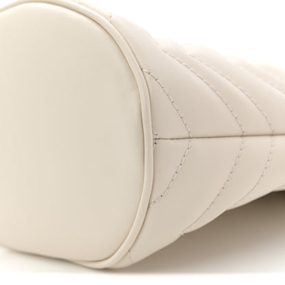 Gucci Calfskin Matelasse Mini GG Marmont 2.0 Bucket Bag White 10 of 10