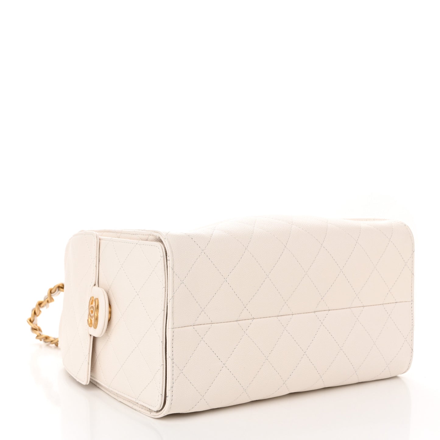 Caviar Quilted Small Chanel 25 Handbag White