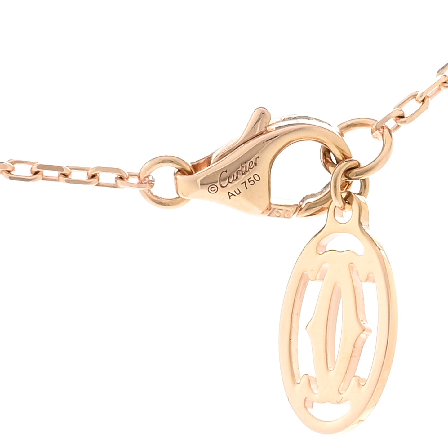 18K Pink Gold Diamond LM D'Amour Pendant Necklace