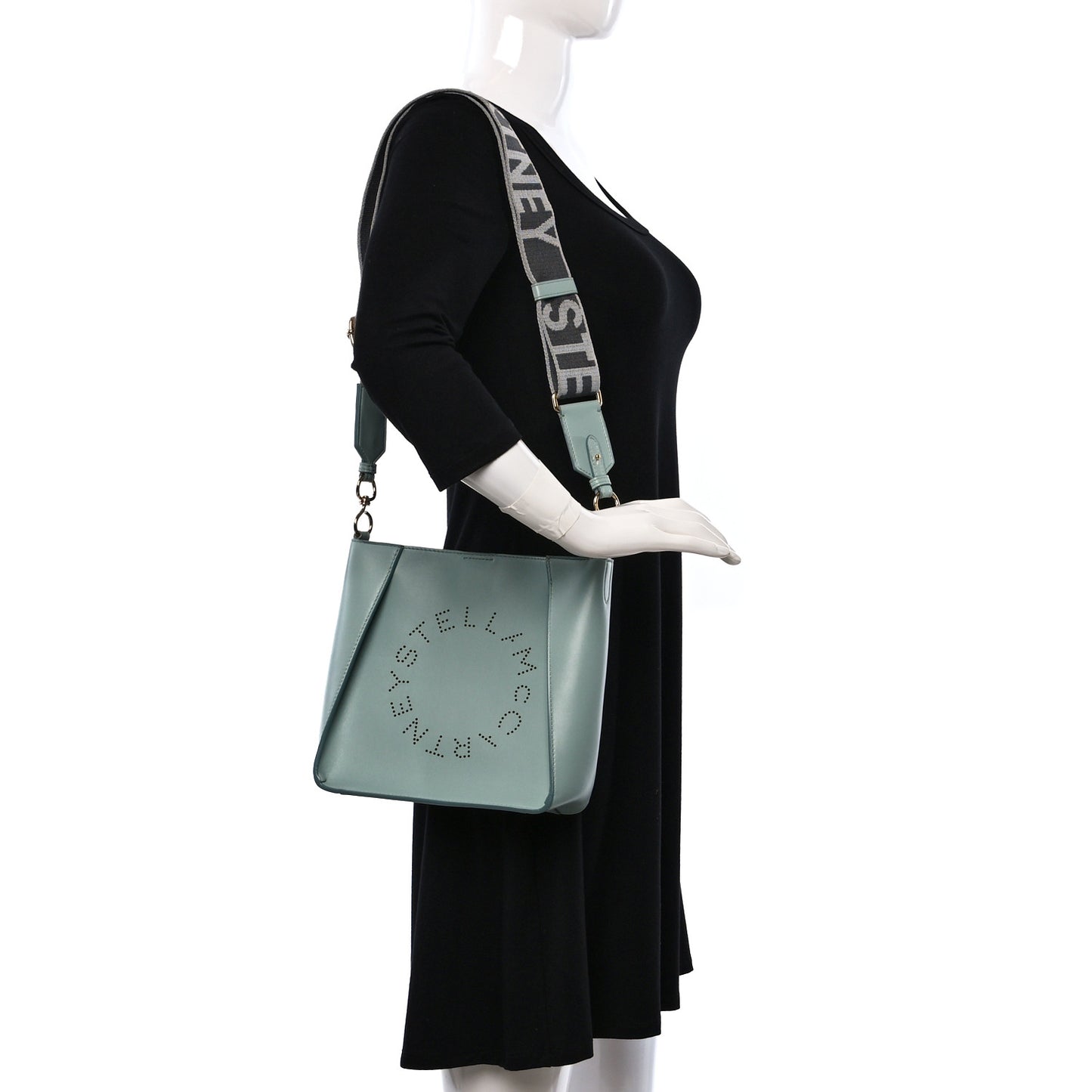Eco Alter Nappa Perforated Logo Mini Crossbody Dusty Blue