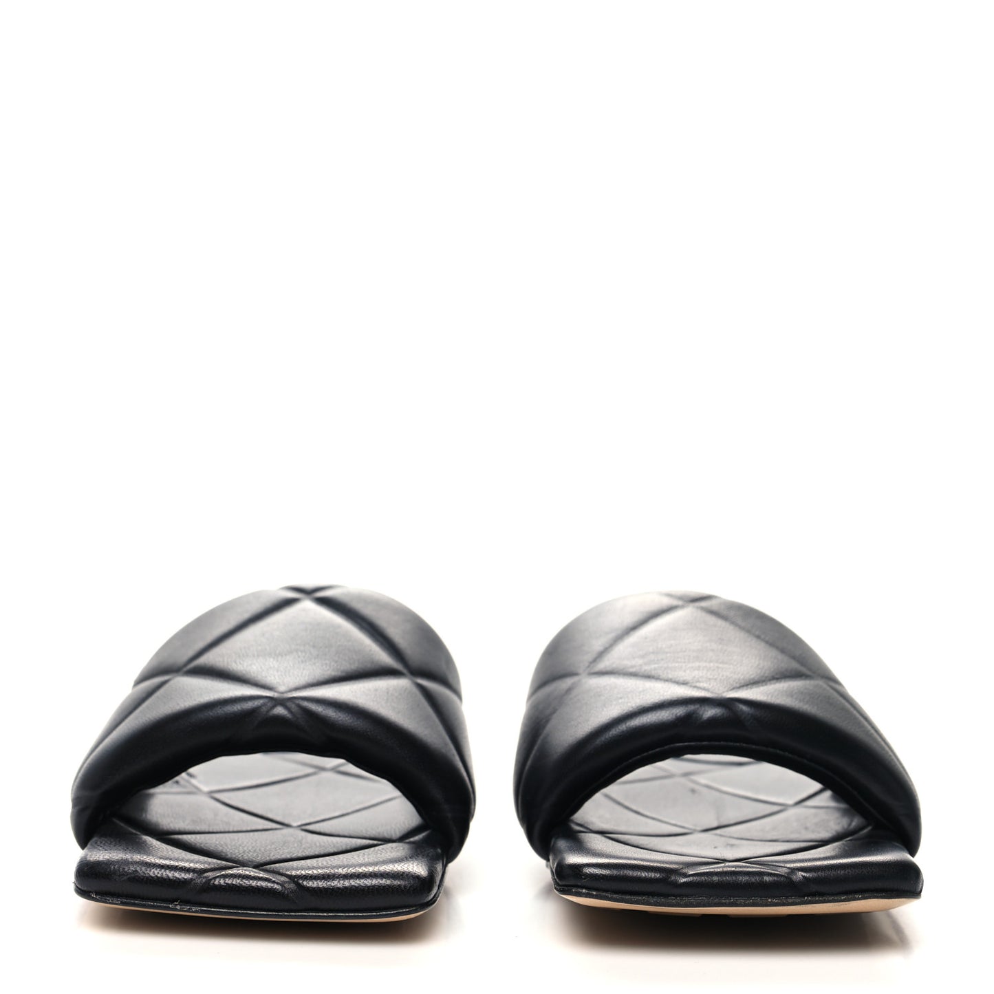 Nappa Quilted Rubber Lido Flat Sandals 38.5 Black
