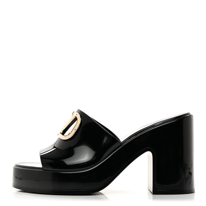 Valentino Garavani Rubber VLogo PM Platform Slide Sandals 36 Black 1 of 9