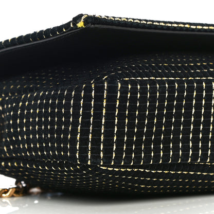 Saint Laurent Calfskin Contrast Stitching Monogram Kate 99 Black 9 of 10