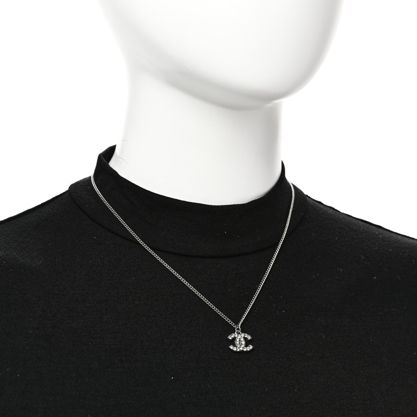 Crystal Timeless CC Necklace Silver