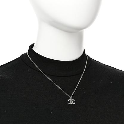Chanel Crystal Timeless CC Necklace Silver 2 of 5