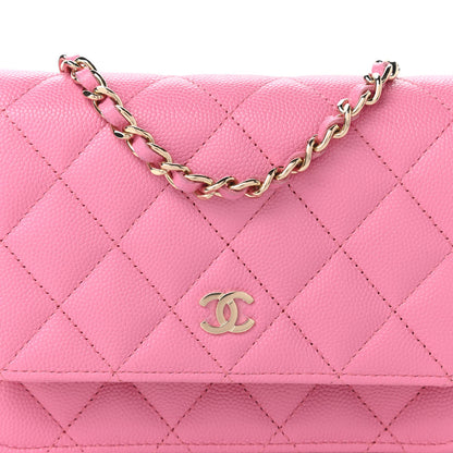 Chanel Caviar Quilted Mini Wallet On Chain WOC Pink 10 of 11