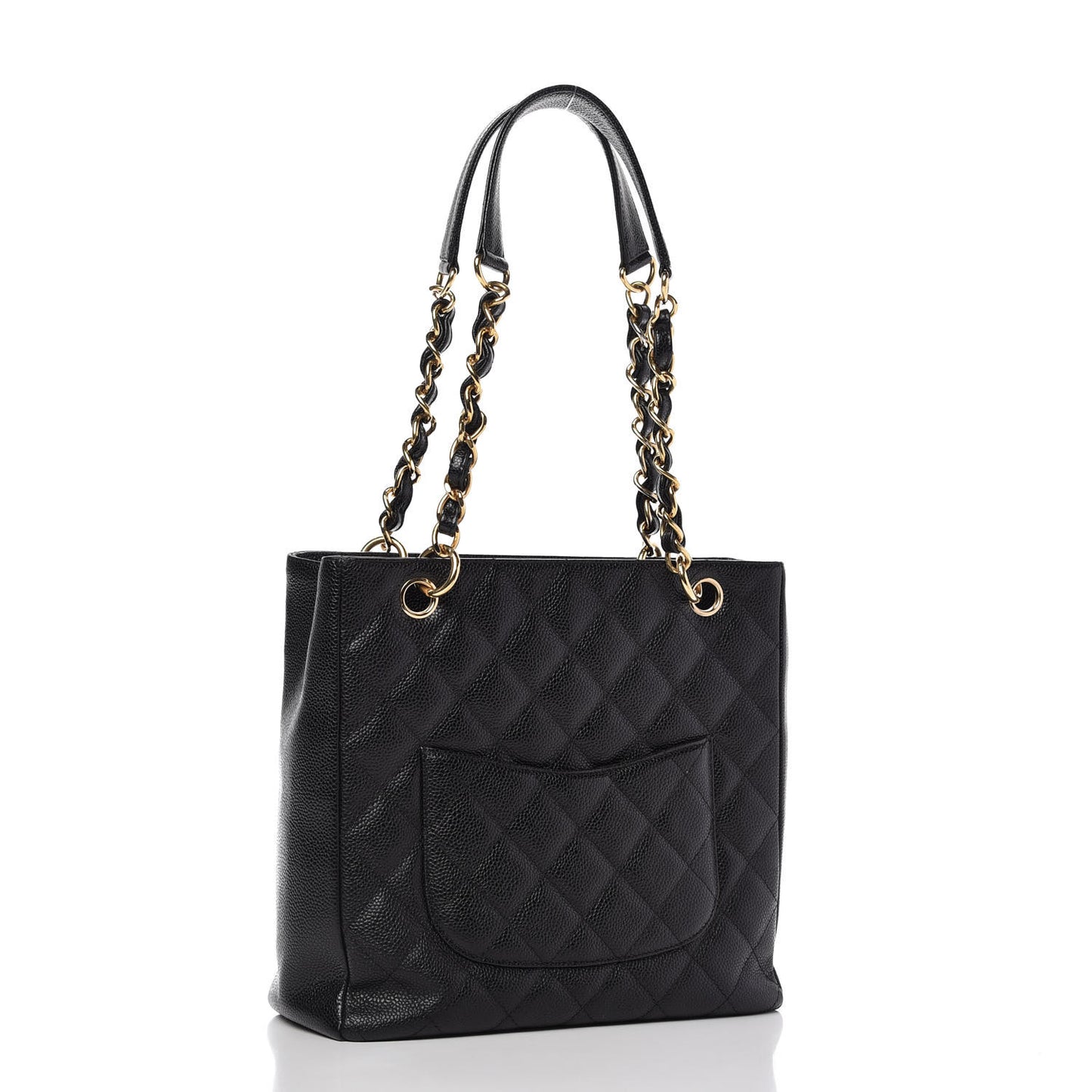 Caviar Quilted Petit Shopping Tote PST Black