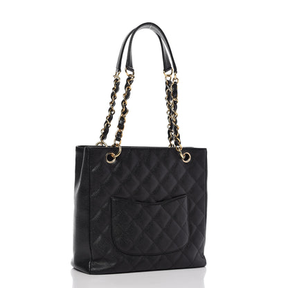 Chanel Caviar Quilted Petit Shopping Tote PST Black 3 of 10