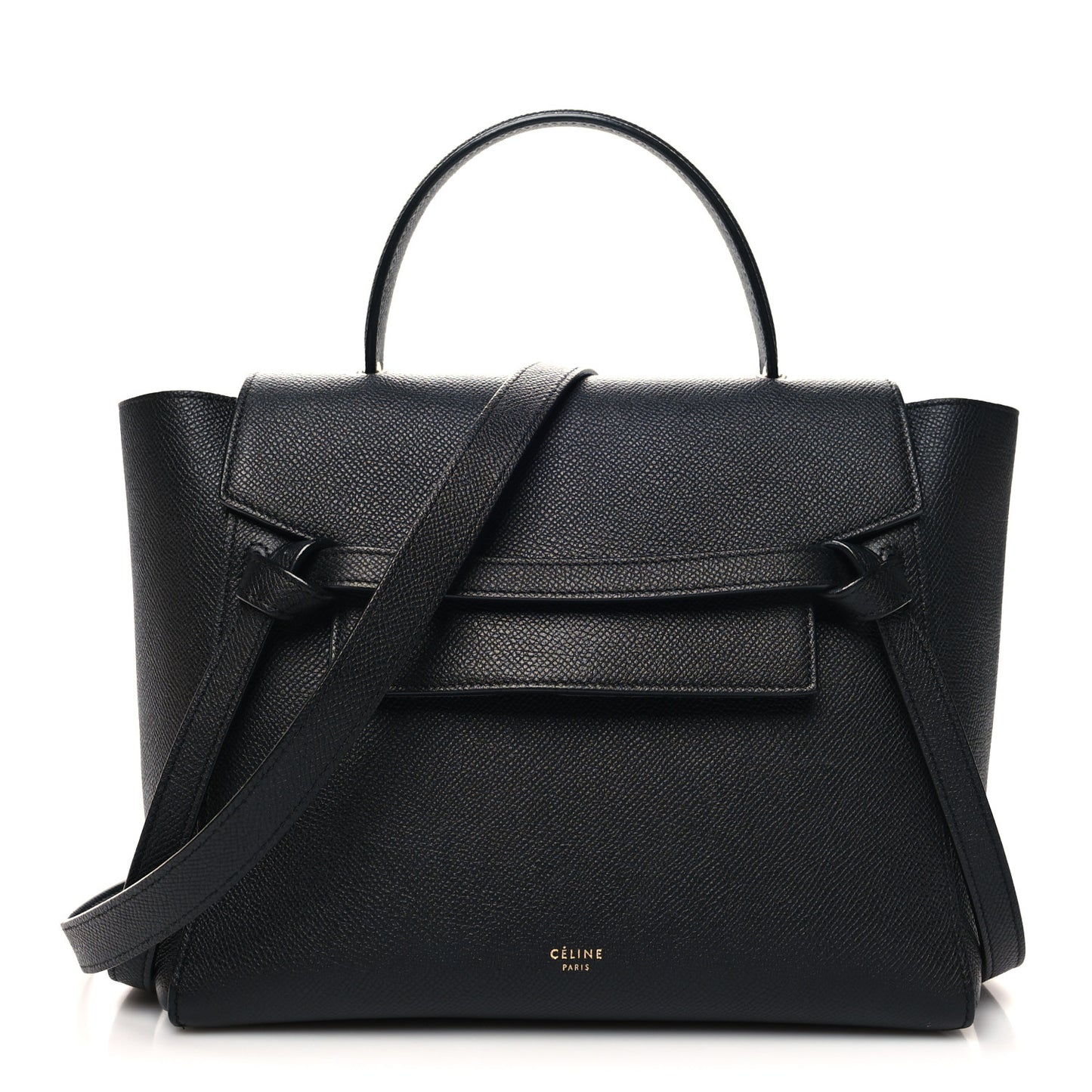 Grained Calfskin Micro Belt Bag Black