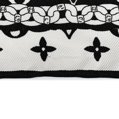 Louis Vuitton Silk Monogram Confidential Square Scarf Black White 4 of 6