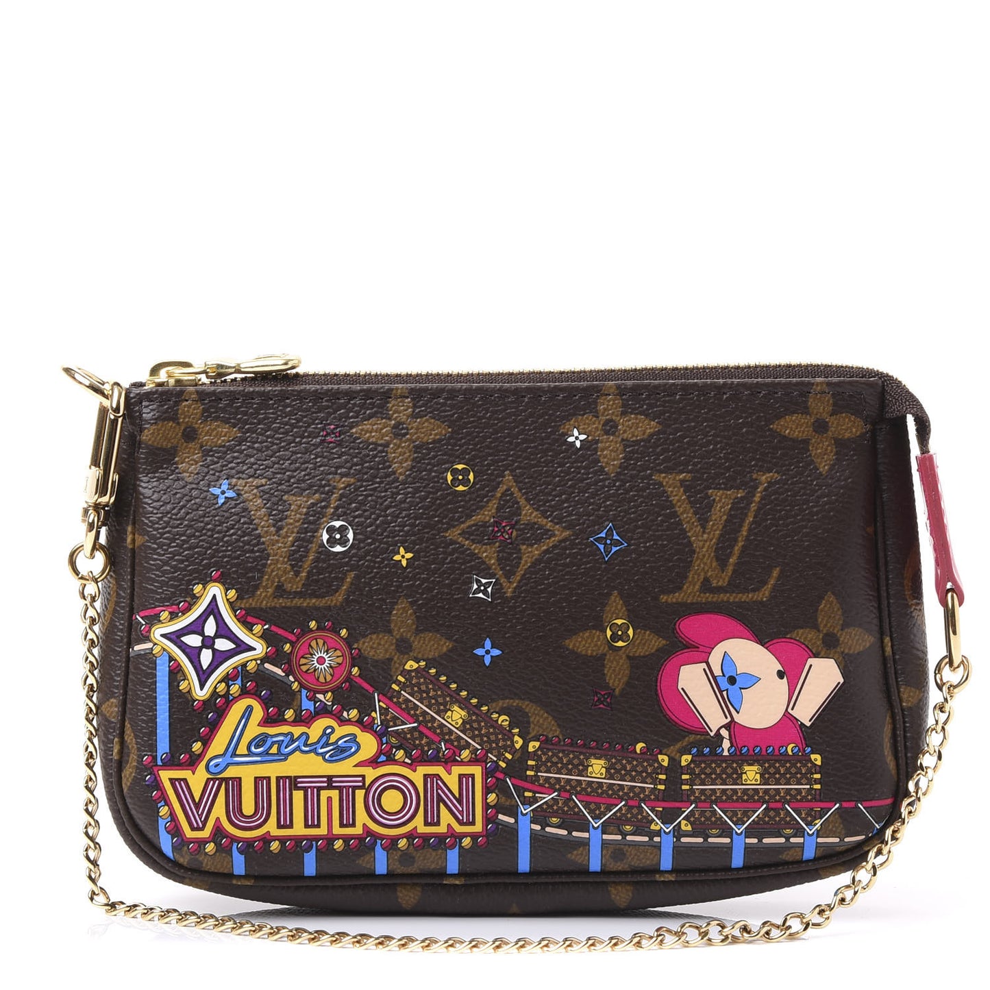 Monogram 2020 Christmas Animation Roller Coaster Mini Pochette Accessories Pivoine