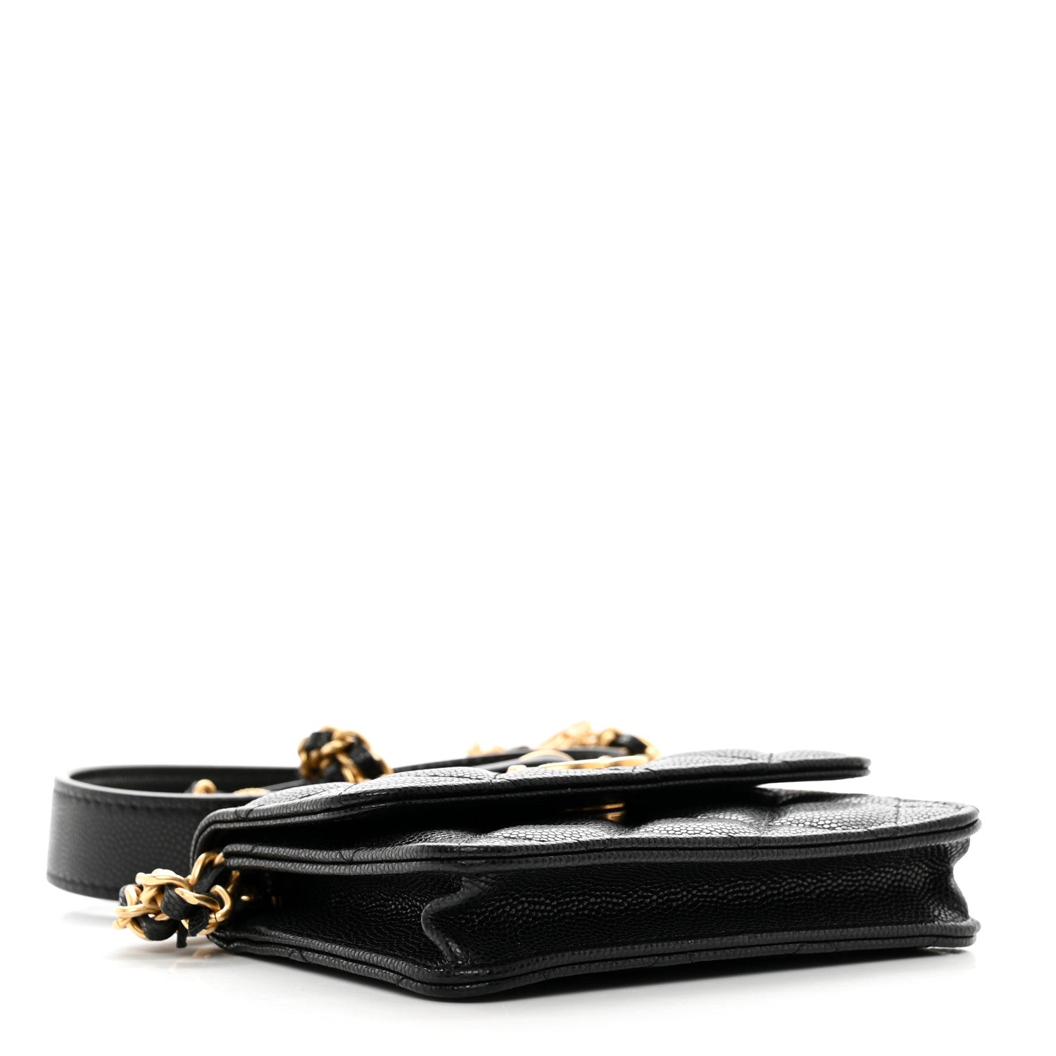 Chanel Caviar Quilted Twist Your Buttons Coin Purse With Chain Black 4 of 10