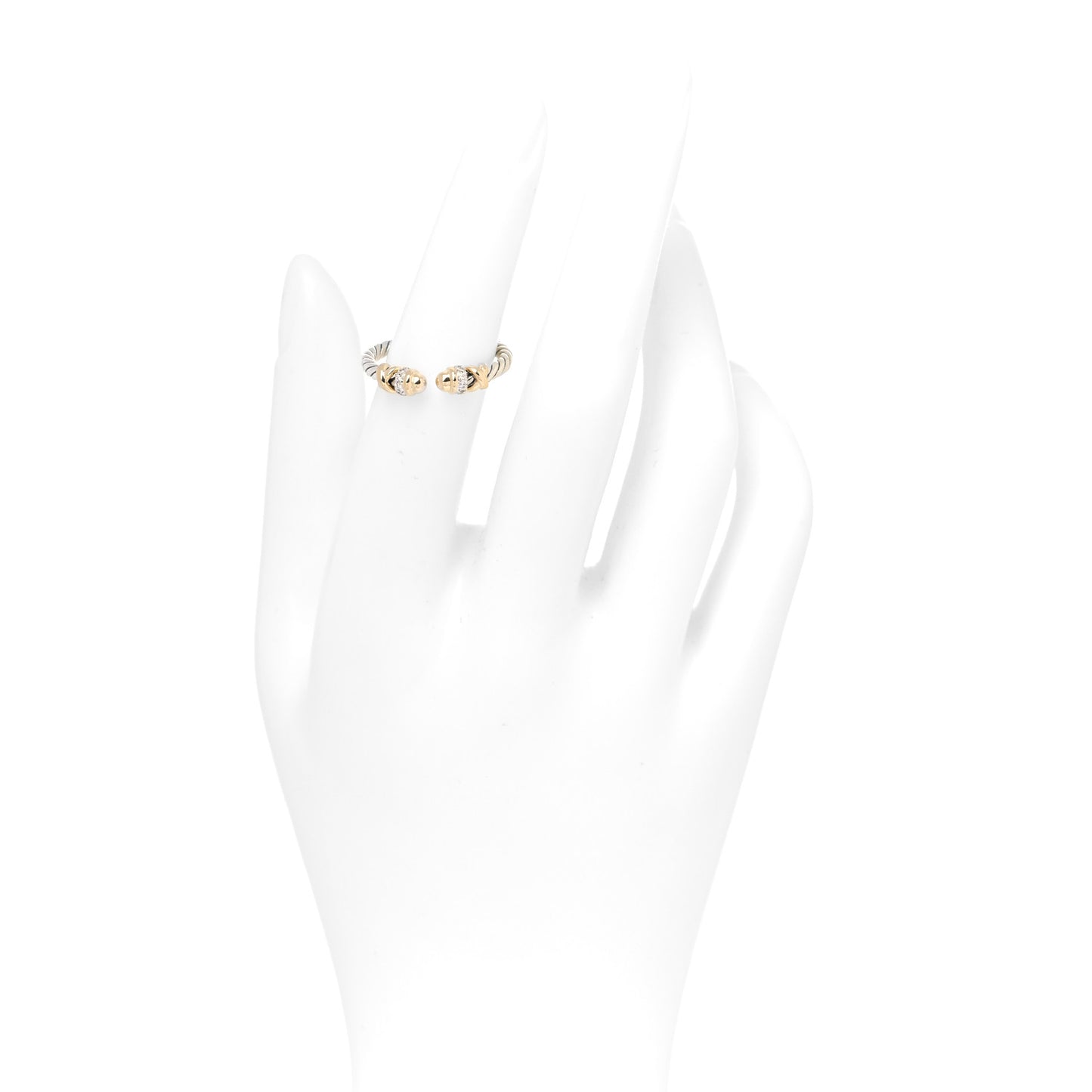 Sterling Silver 18K Yellow Gold Diamond Petite Helena Ring 53 6.5