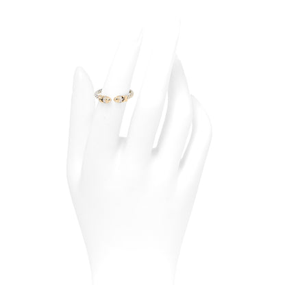 David Yurman Sterling Silver 18K Yellow Gold Diamond Petite Helena Ring 53 6.5 2 of 4