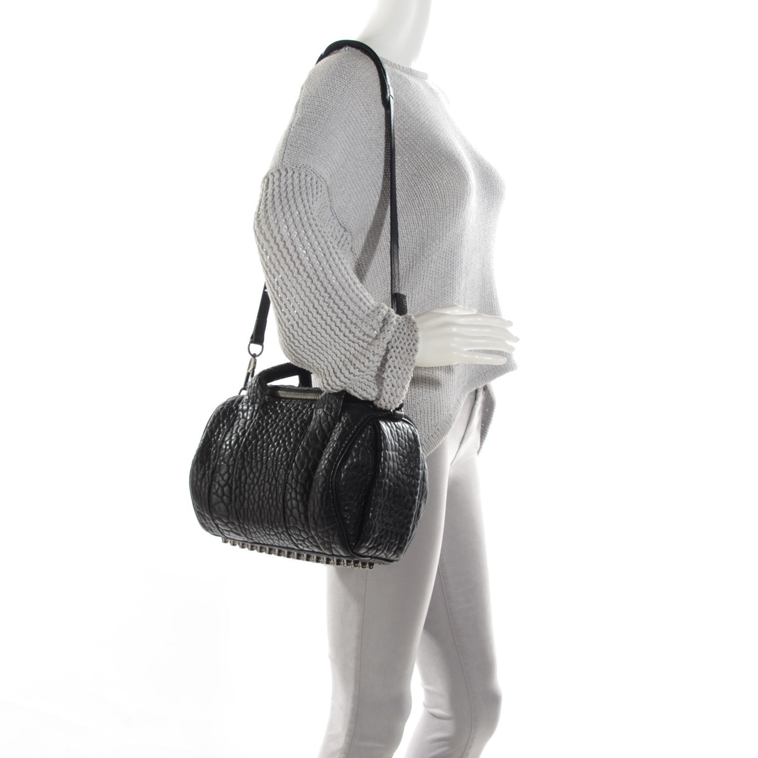 Alexander Wang Pebbled Lambskin Rockie Black w Black Nickel Hardware 2 of 8