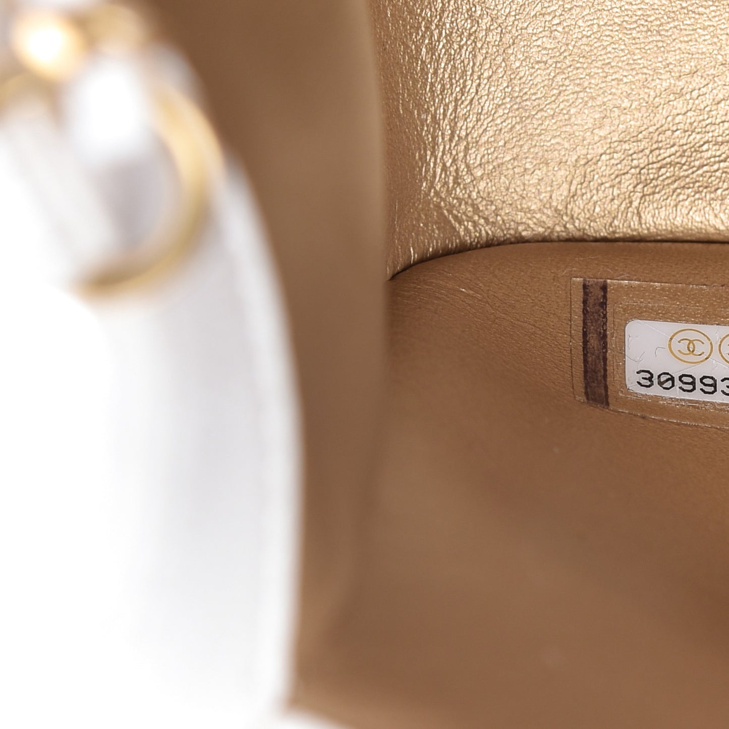 Lambskin Quilted Mini Pearl Crush Flap White