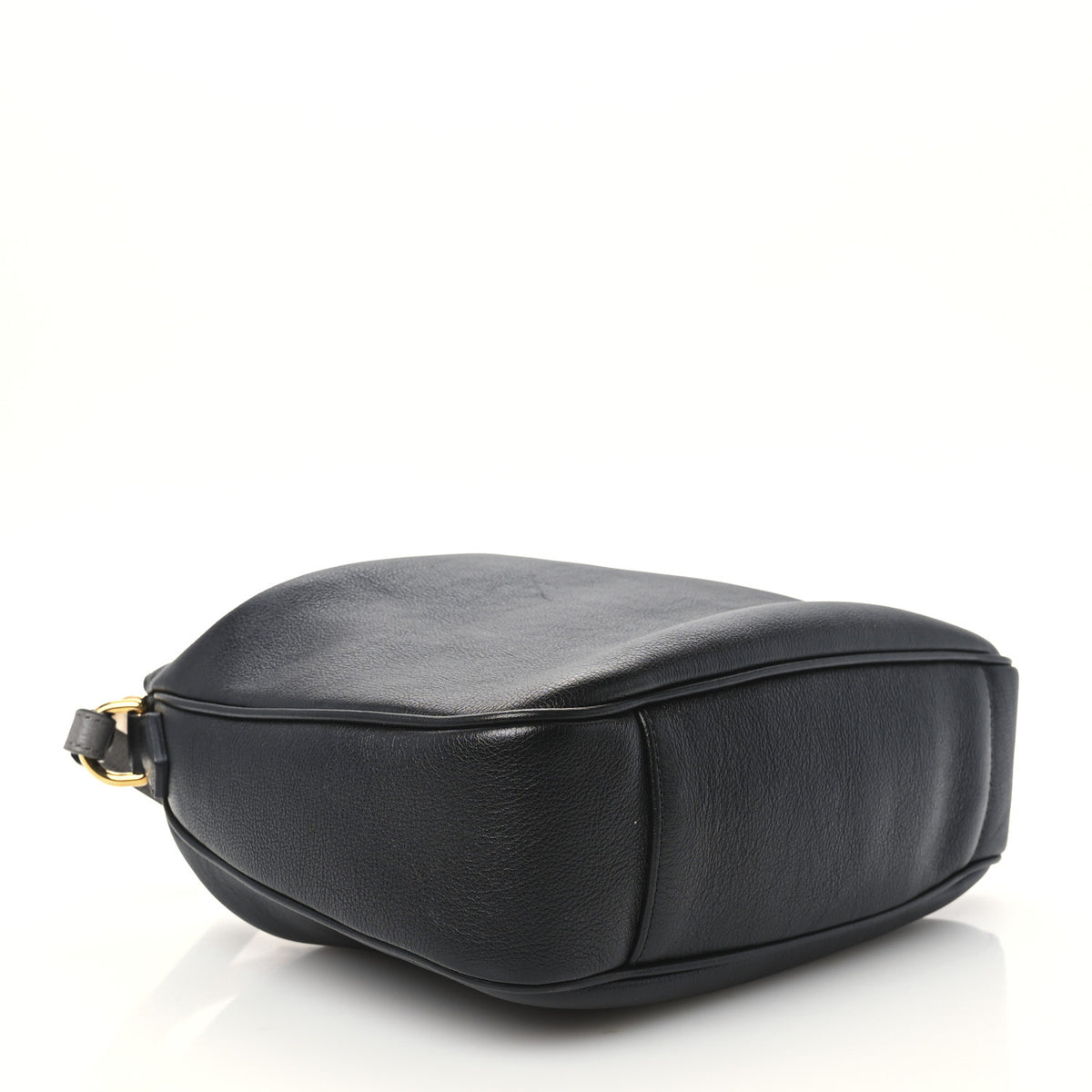 Softy Wonka Textured Dollar Calfskin Medium Diana Shoulder Bag Black