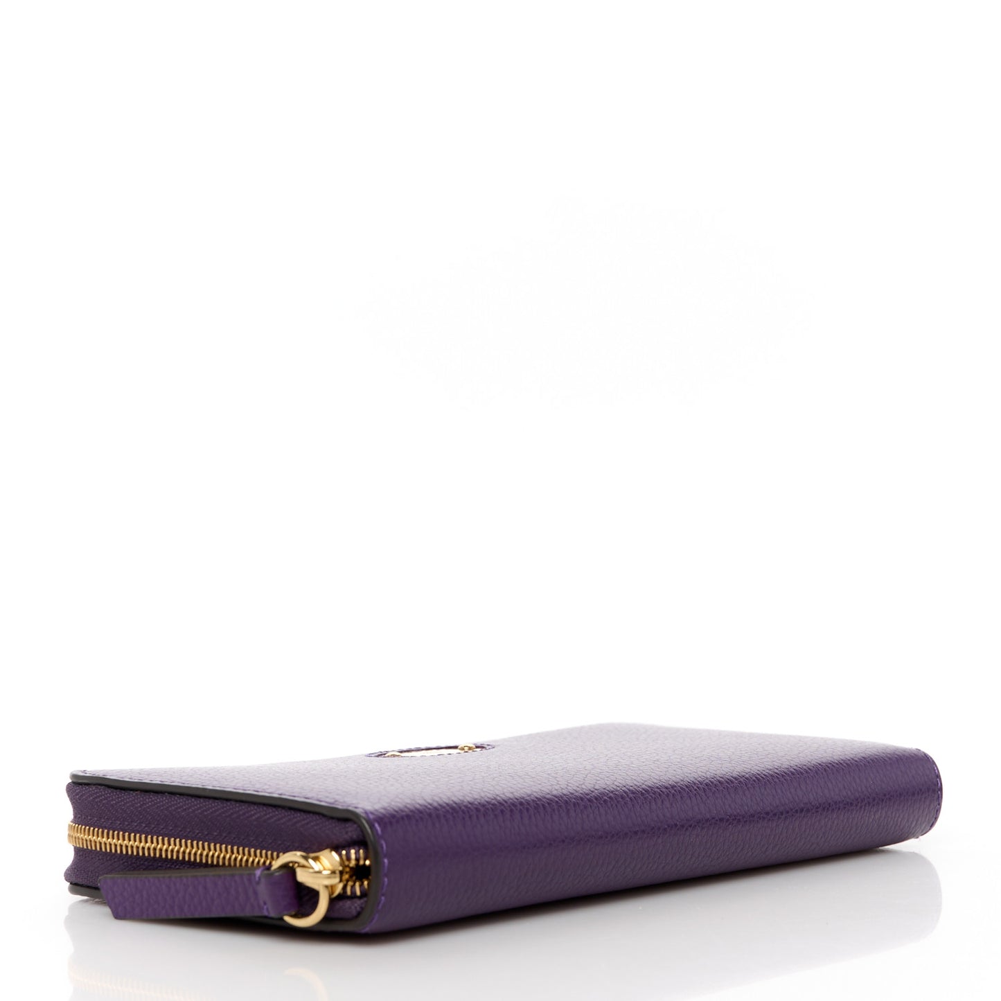Small Classic Grain Zip Around Long Wallet Amethyst