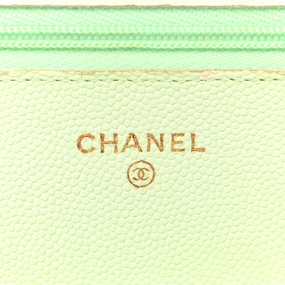 Chanel Caviar Quilted Wallet on Chain WOC Light Green 6 of 20