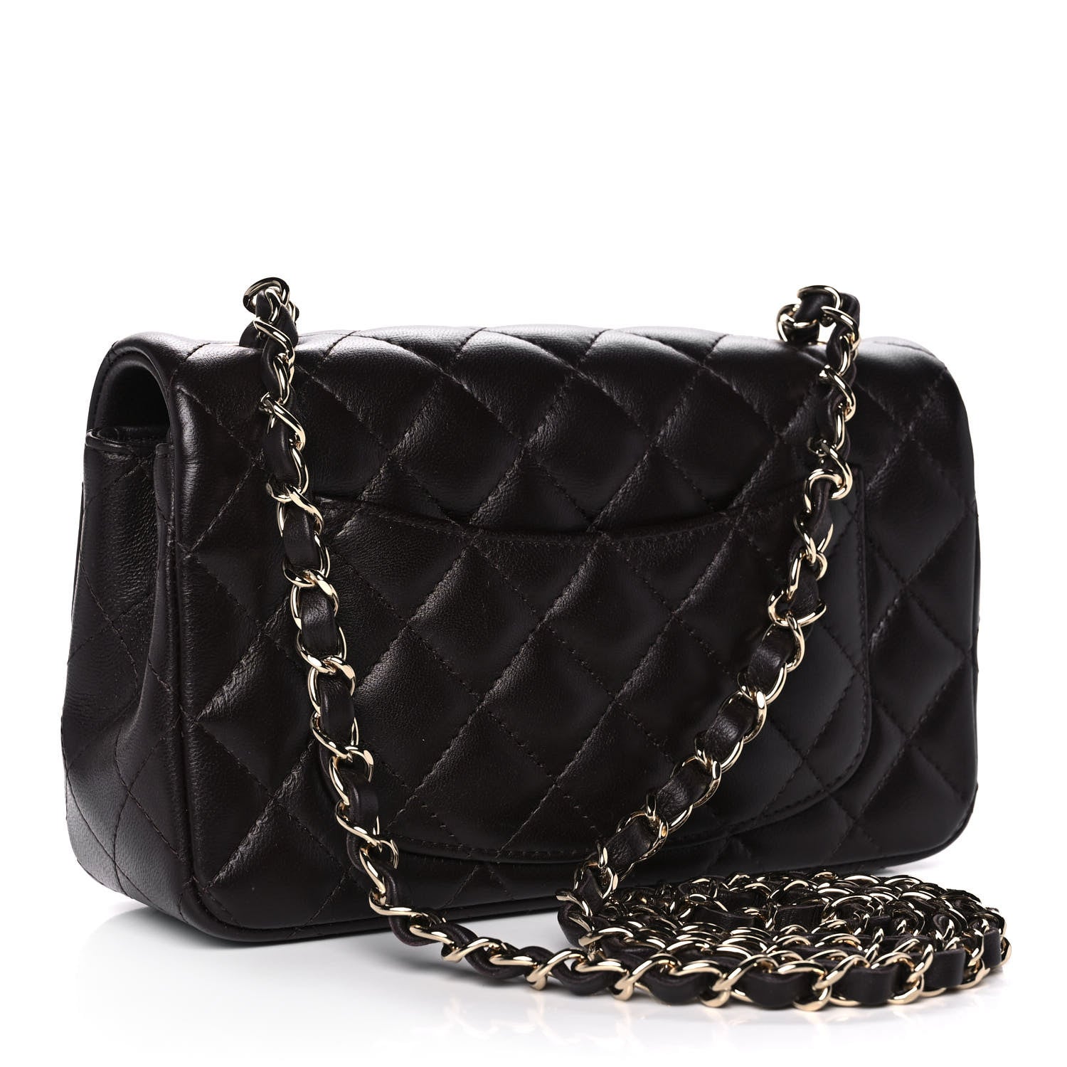 Chanel Lambskin Quilted Mini Rectangular Flap Dark Brown 3 of 13