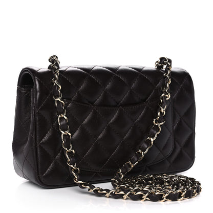 Chanel Lambskin Quilted Mini Rectangular Flap Dark Brown 3 of 13