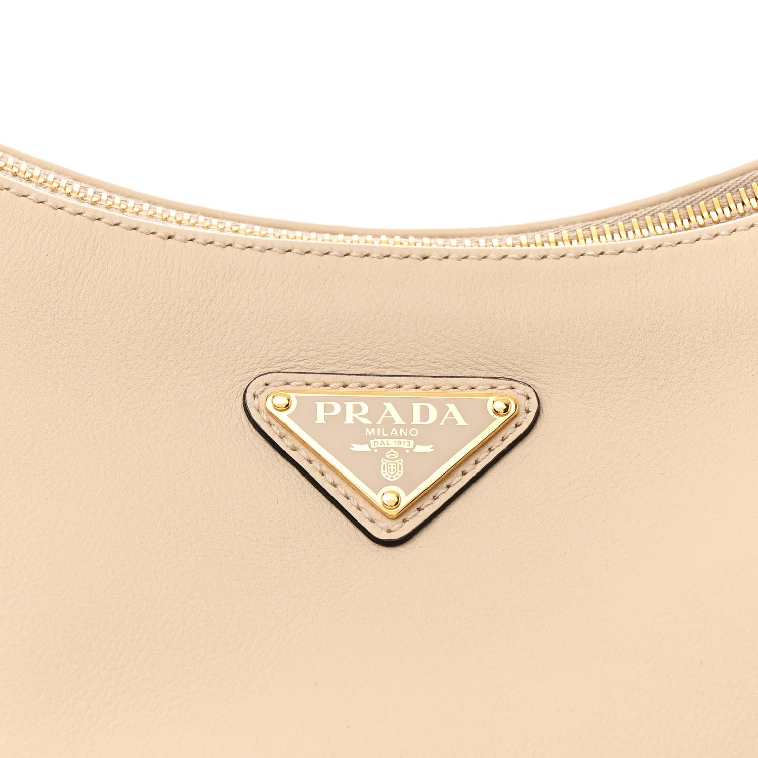 Prada Soft Calfskin Large Aimée Shoulder Bag Travertine 8 of 11