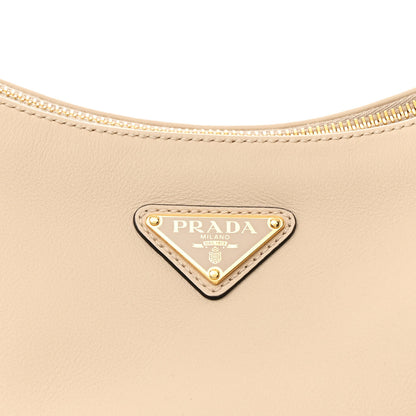 Prada Soft Calfskin Large Aimée Shoulder Bag Travertine 8 of 11