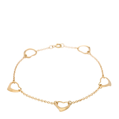 Tiffany 18K Yellow Gold Elsa Peretti 5 Open Heart Bracelet 1 of 3