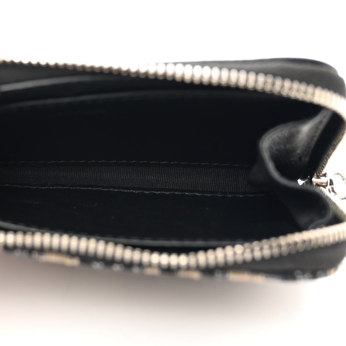 Oblique Zipped Card Holder Navy Blue