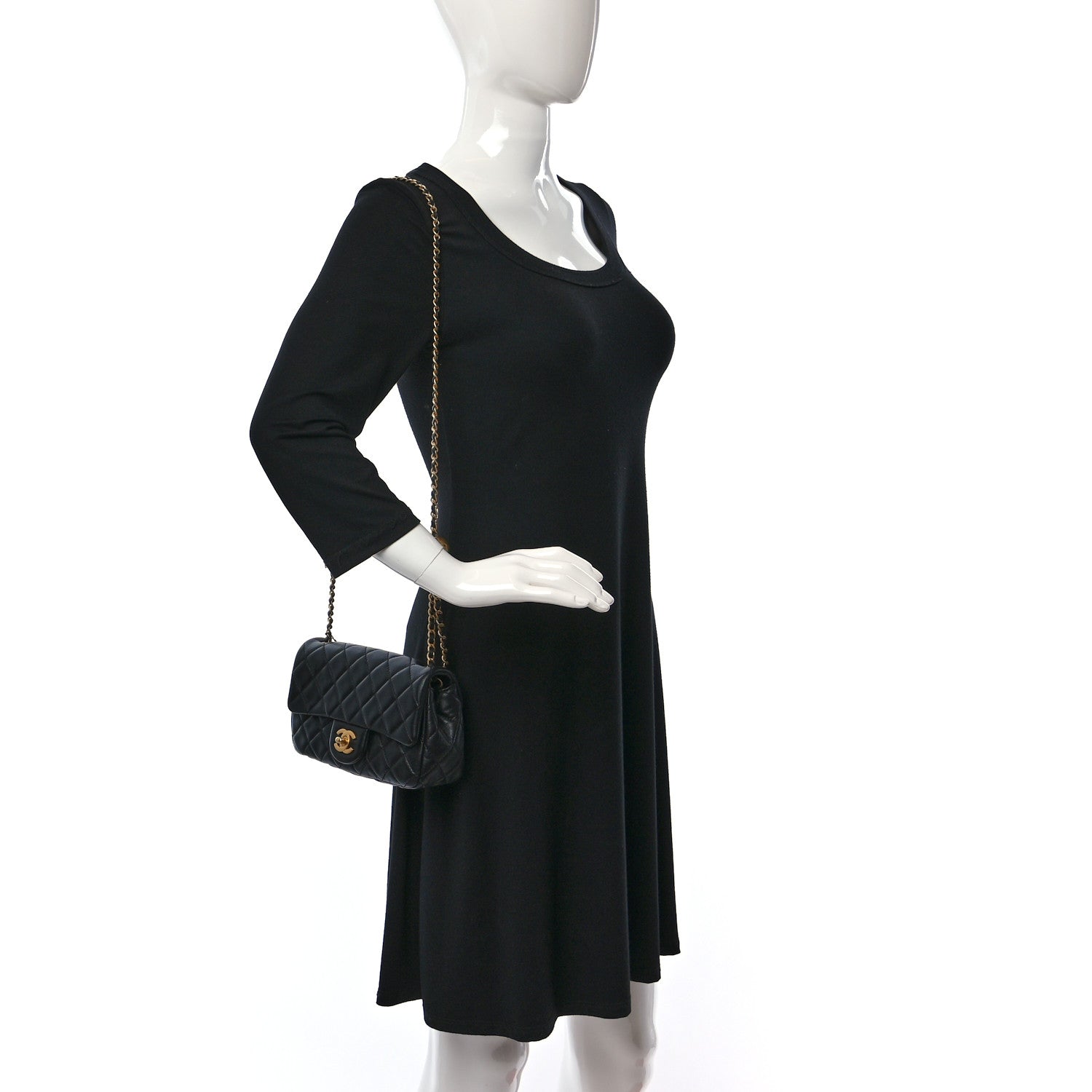 Chanel Lambskin Quilted Mini Rectangular Pearl Crush Flap Black 2 of 12