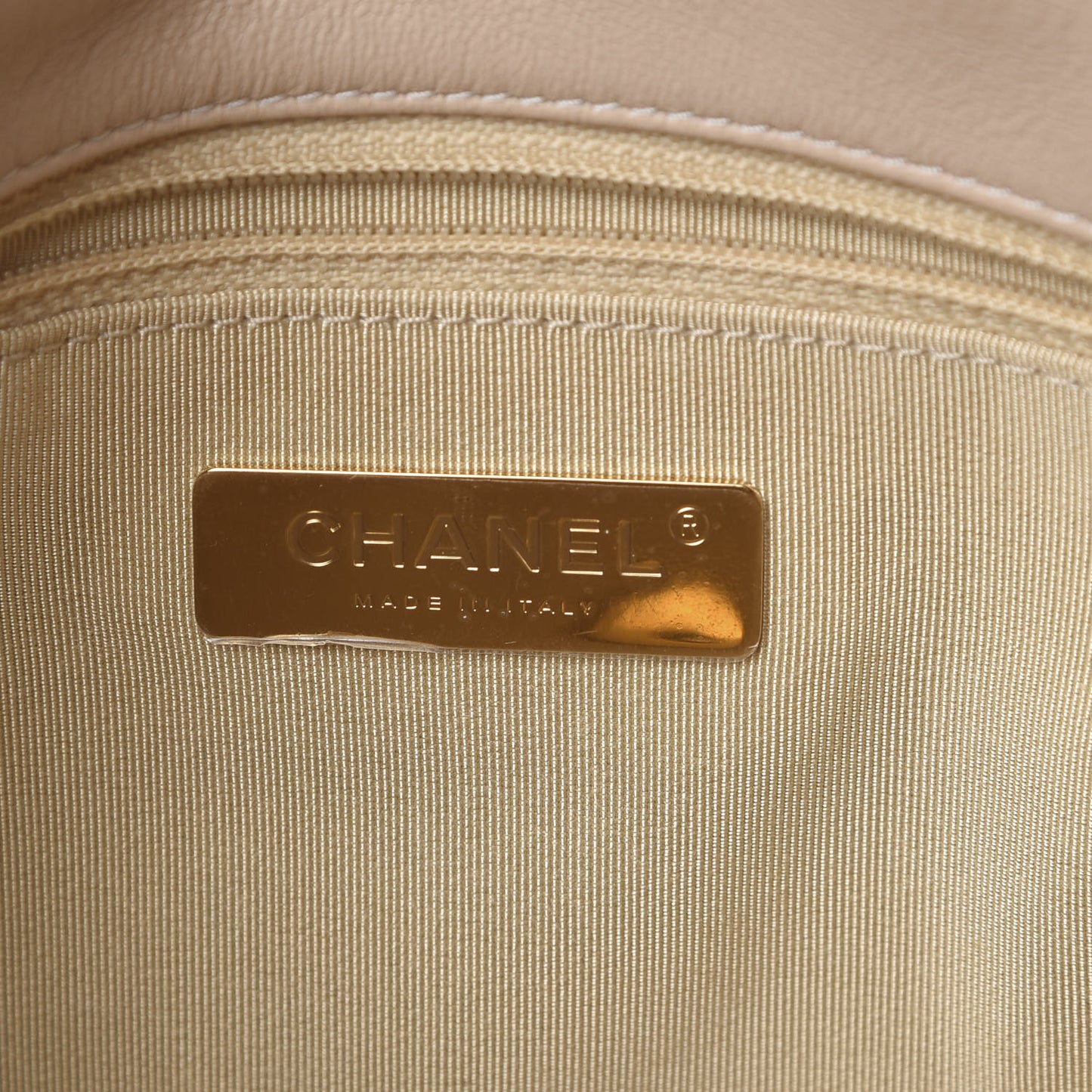 Lambskin Quilted Medium 19 Flap Light Beige