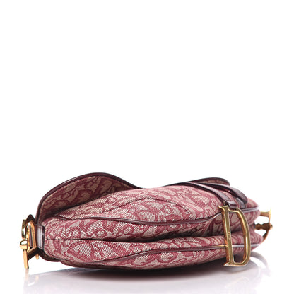 Christian Dior Monogram Saddle Bag Burgundy 4 of 16