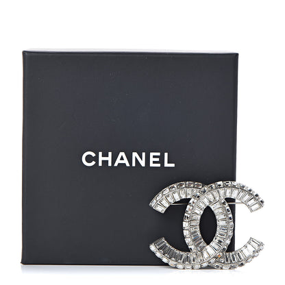 Chanel Baguette Crystal CC Brooch Silver 5 of 5