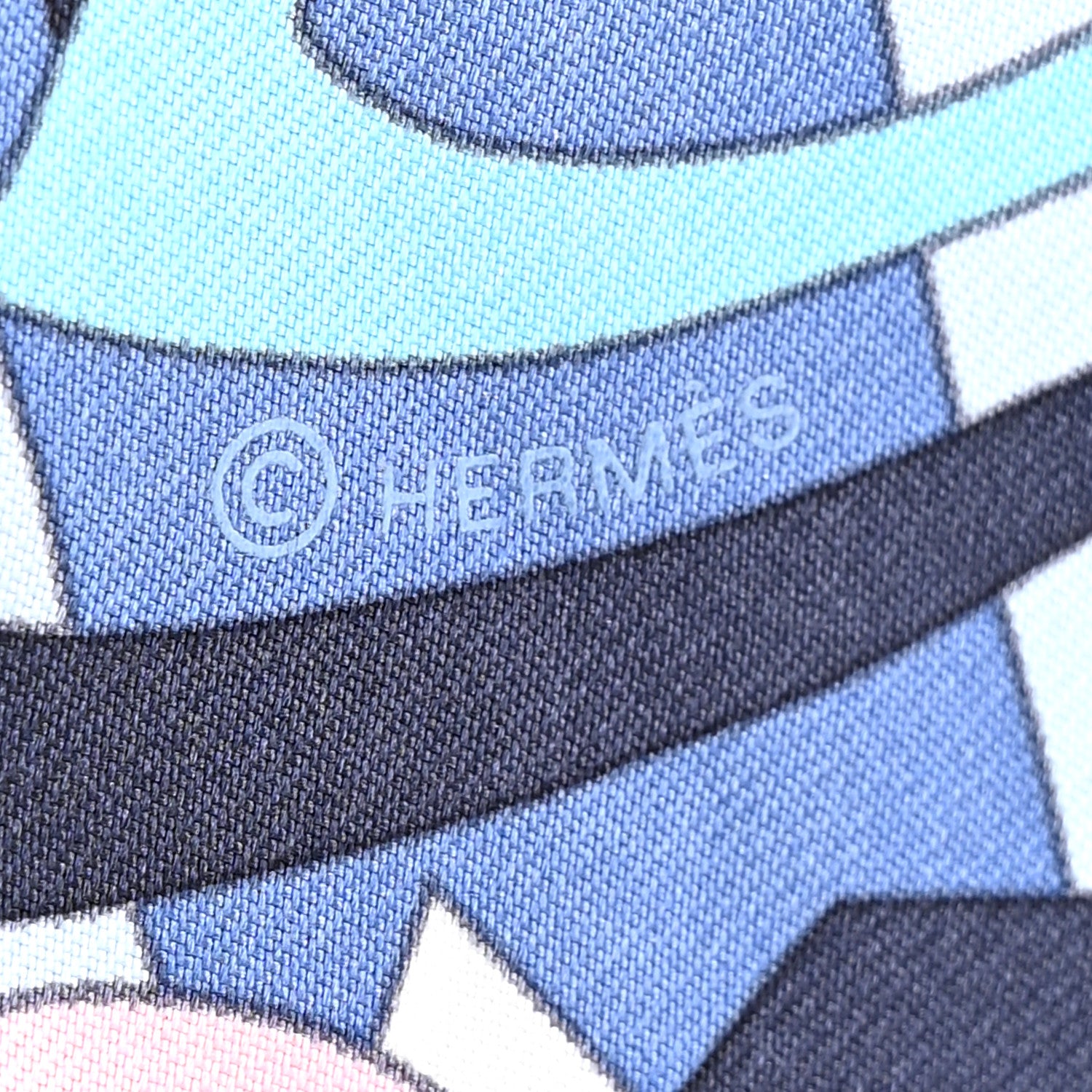 Hermes Silk Le Nombre D'Or Twilly Blue Jean Rose Pale Ciel 3 of 9