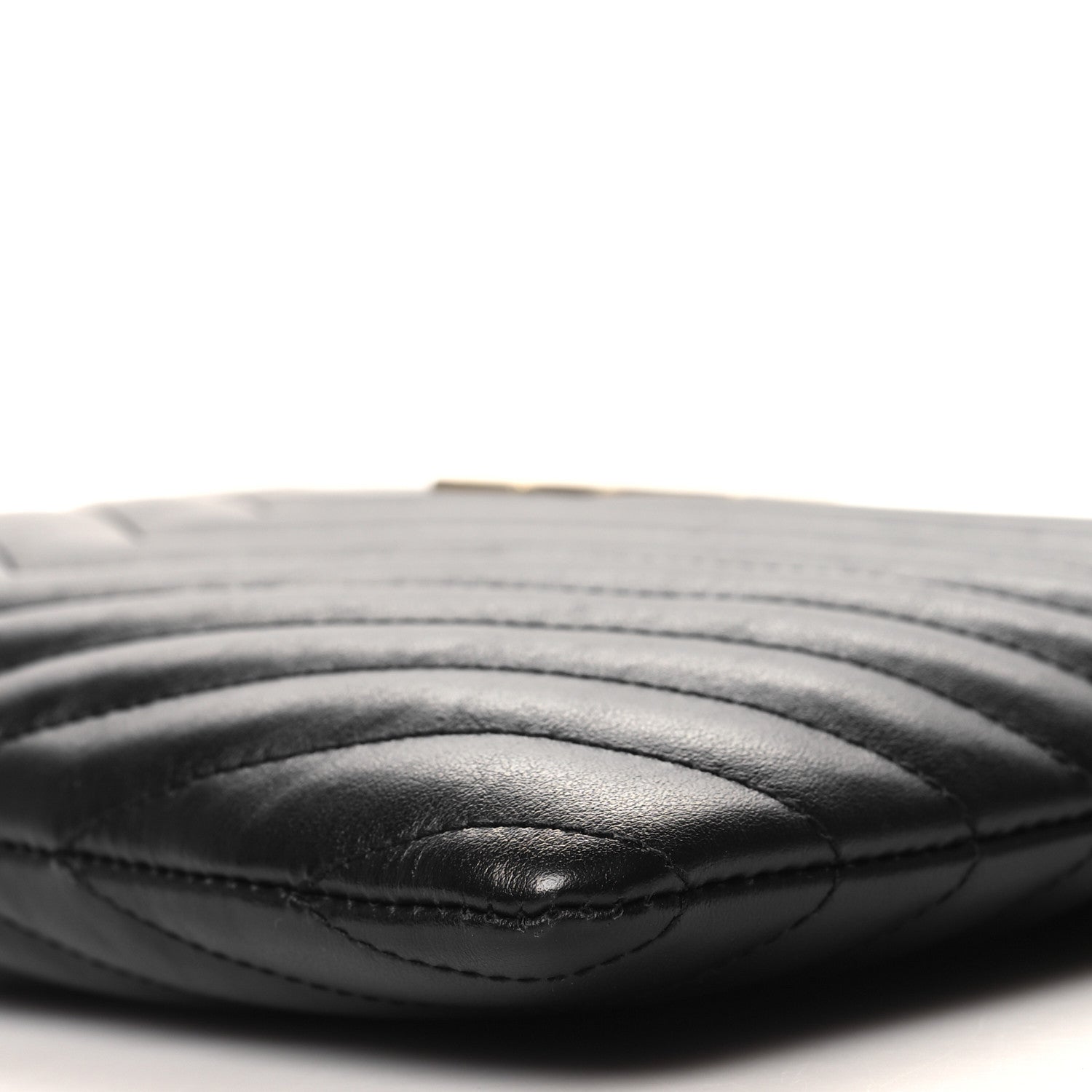 Saint Laurent Calfskin Matelasse Chevron Monogram A5 Wristlet Black 10 of 11