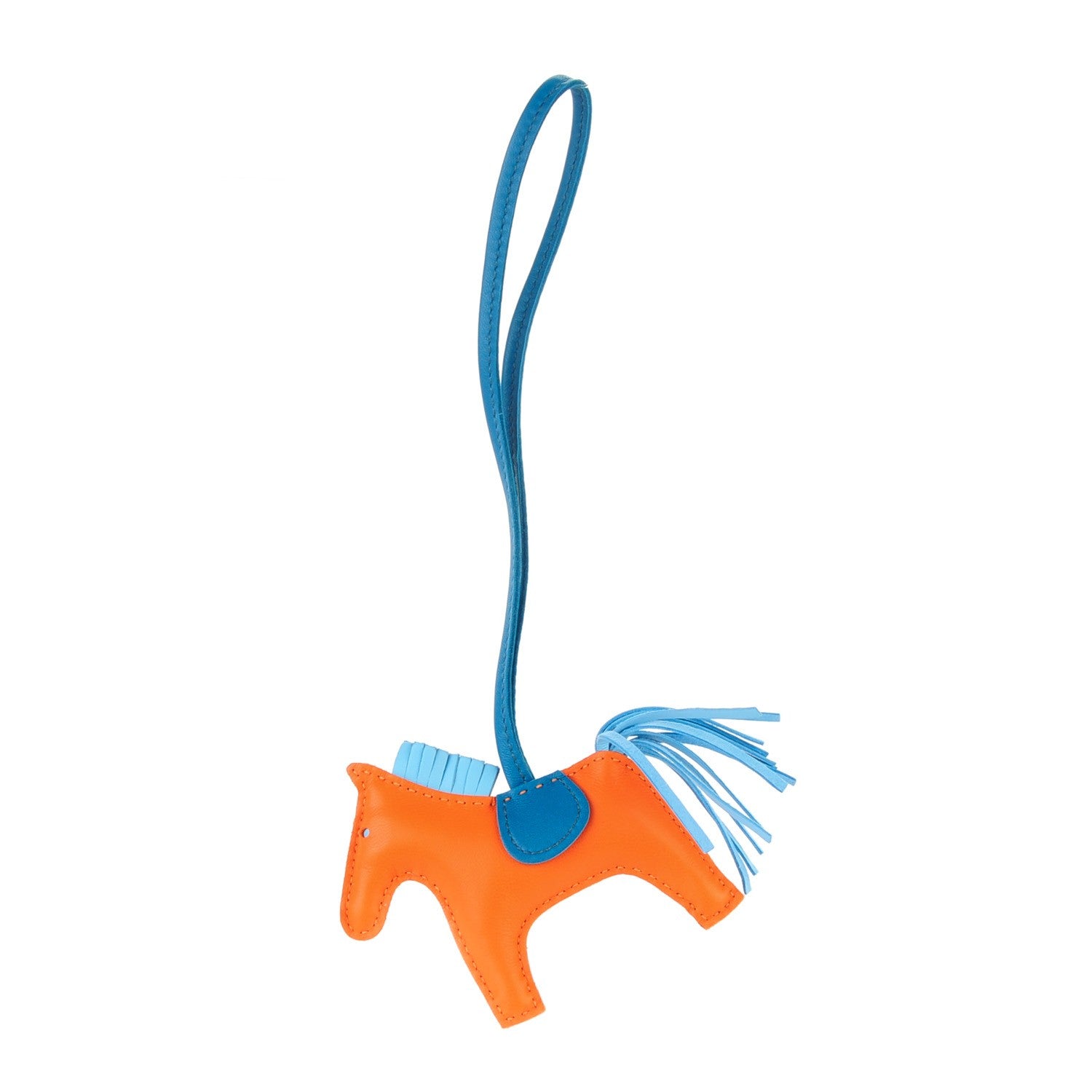 Hermes Milo Lambskin Grigri Rodeo Horse Bag Charm PM Feu Celeste Bleu Izmir 1 of 5